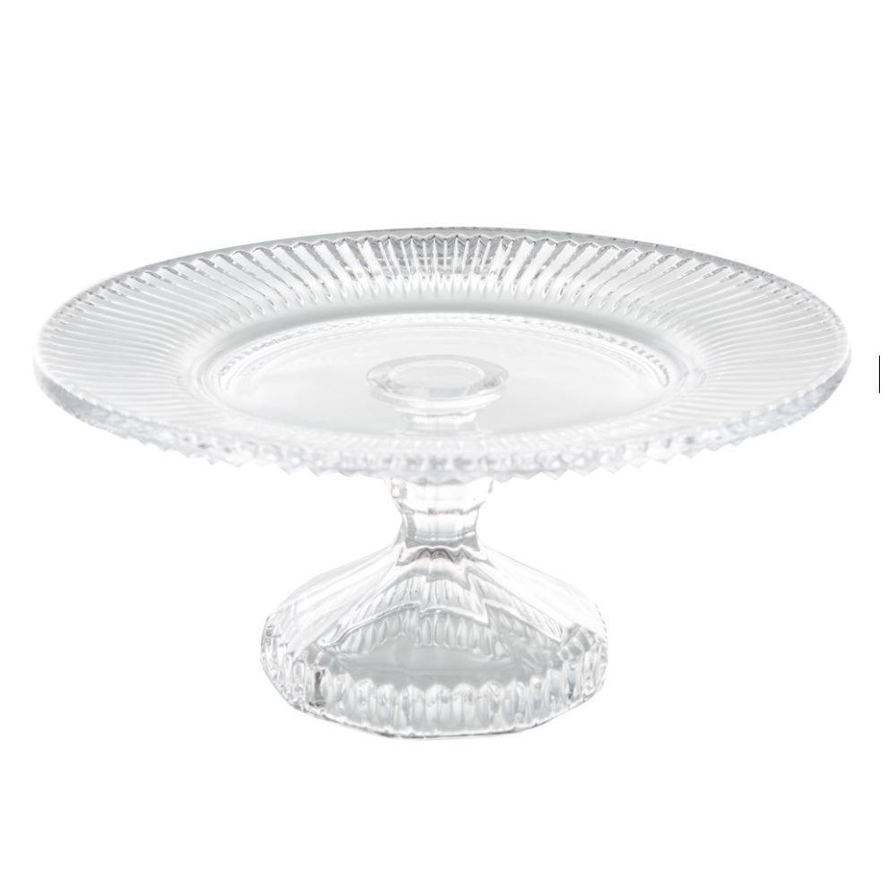 Prato Para Bolo Com Pé Cristal Renaissance Lyor - Transparente