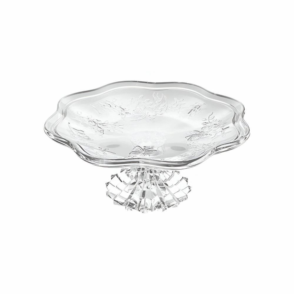 Prato Para Bolo Com Pé New Butterfly 27Cm - Cristal