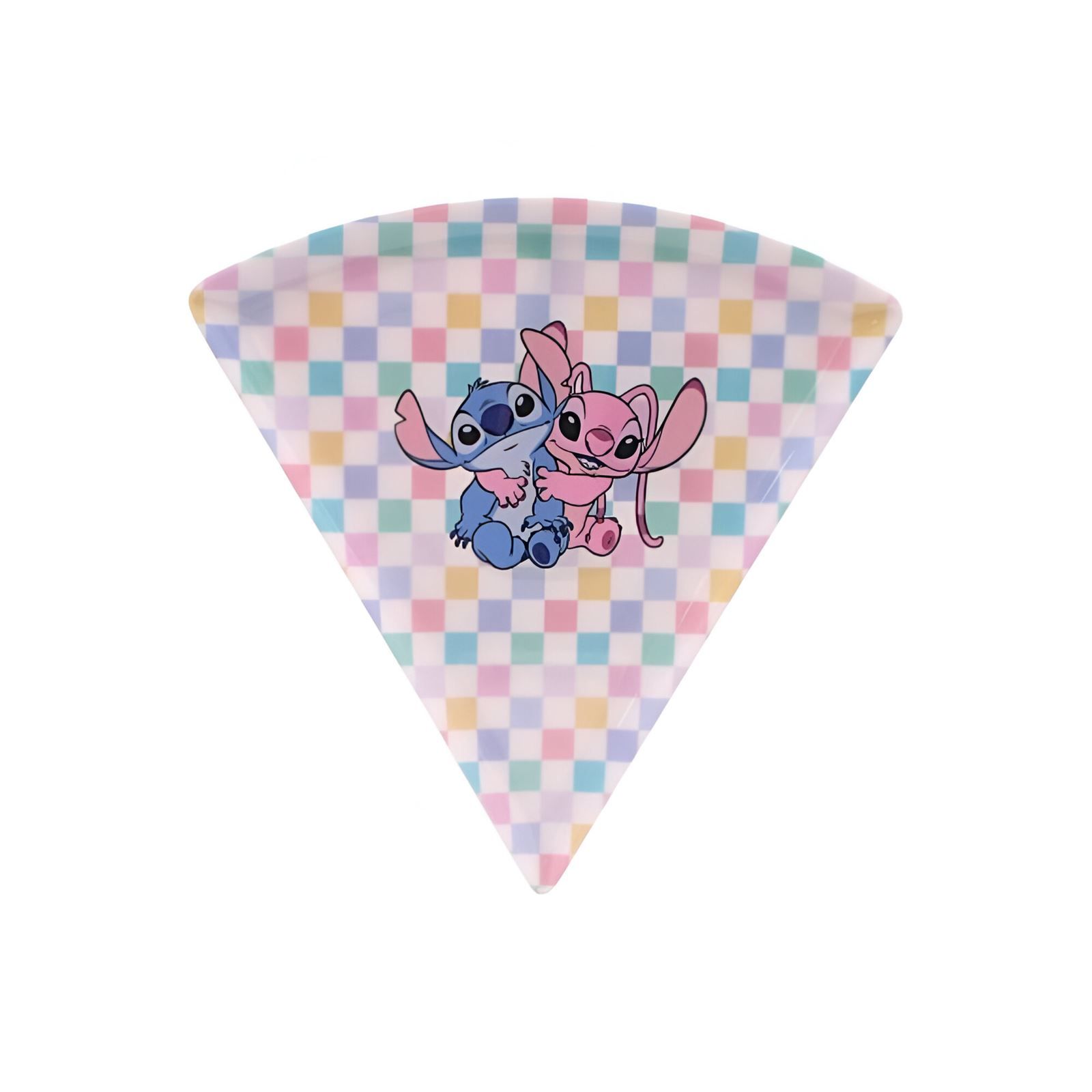 Prato Pizza Melamina Disney 22Cm - Stitch e Angel