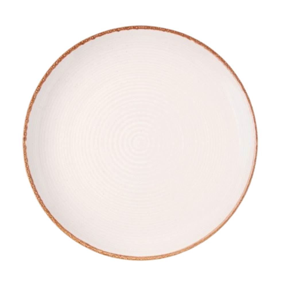Prato Raso Cerâmica Naturalle Havan Casa 27Cm - Bege Brilhoso