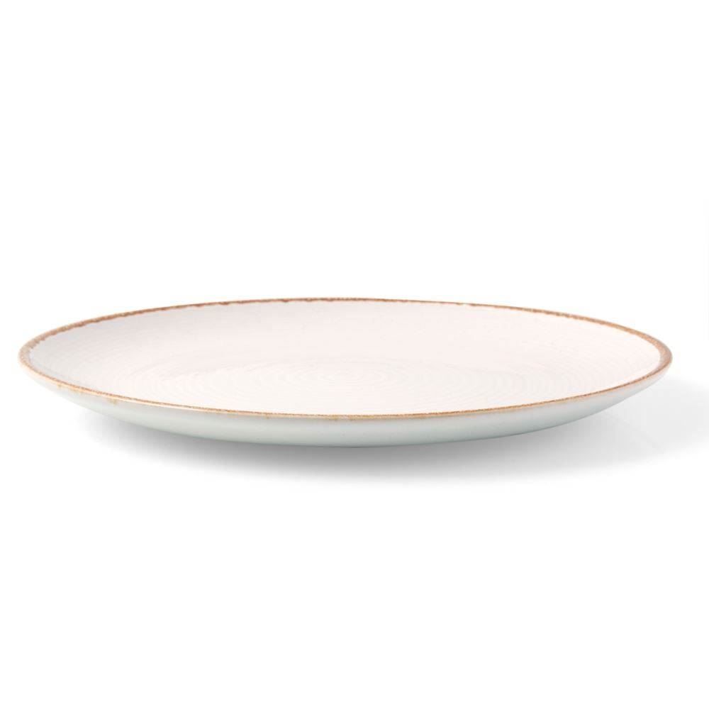 Prato Raso Cerâmica Naturalle Havan Casa 27Cm - Bege Brilhoso