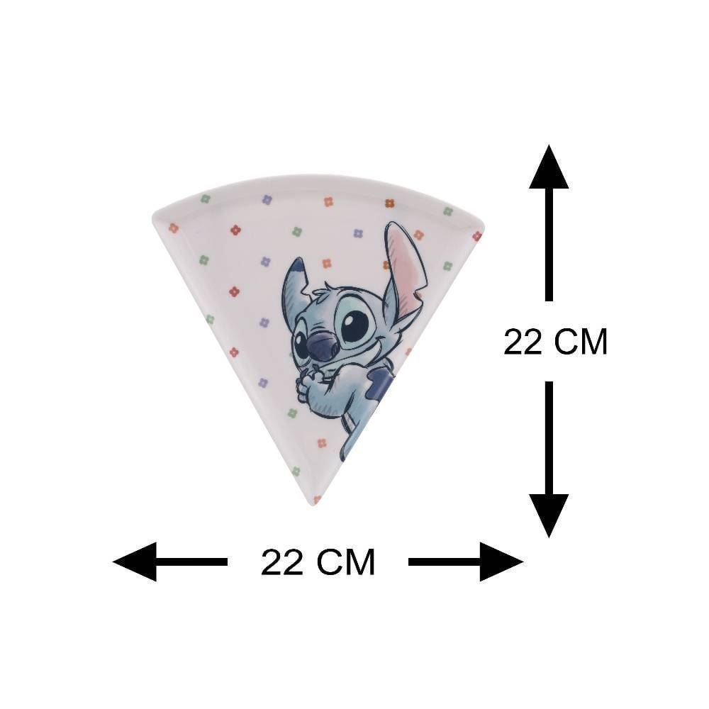 Prato Raso de Pizza Disney Stitch 22Cm - Flores