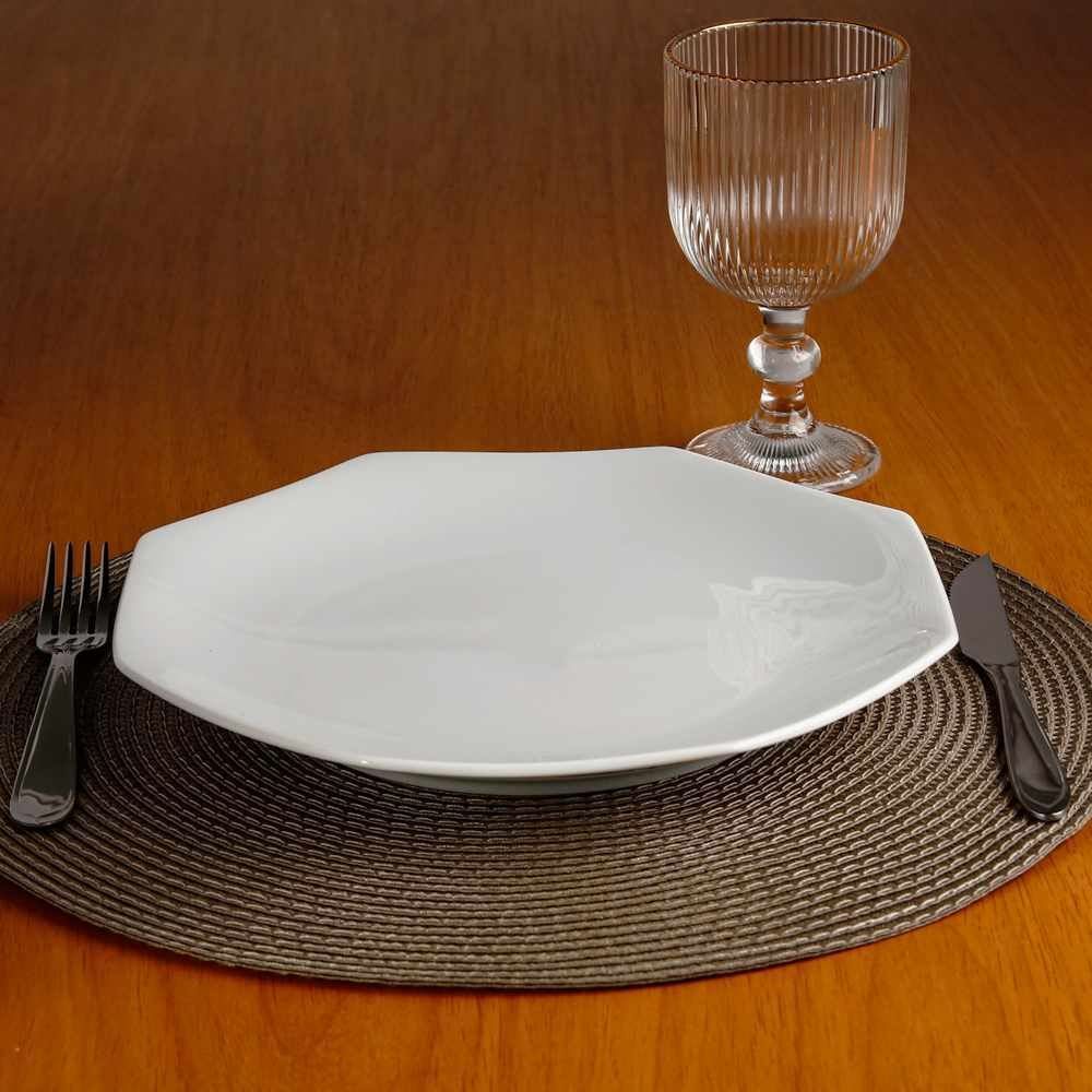 Prato Raso De Porcelana Orion Schmidt 28 Cm - Branco