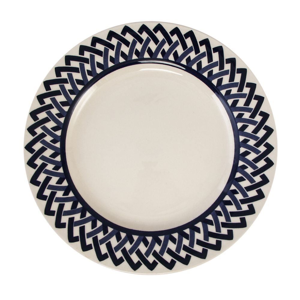 Prato Raso New Trama Blue Biona By Havan Casa 26Cm - Cerâmica