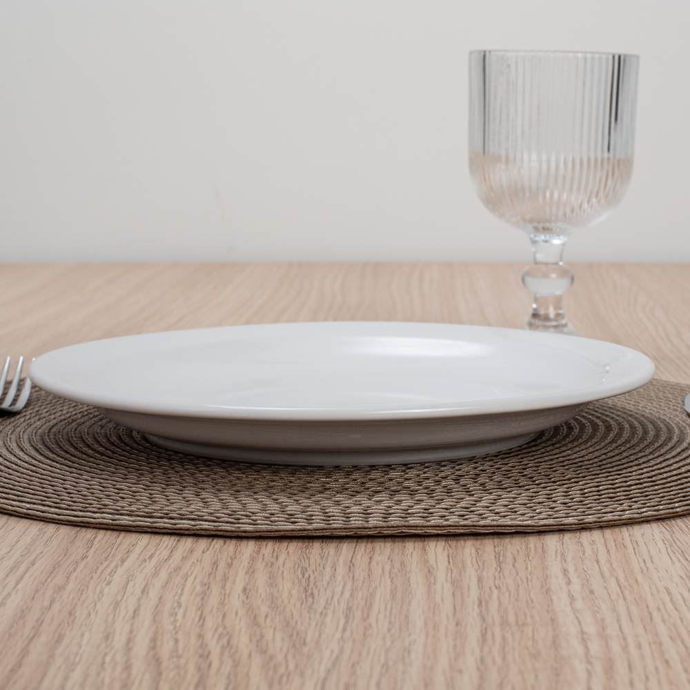 Prato Raso Hotel De Porcelana Oxford 26Cm - Branco