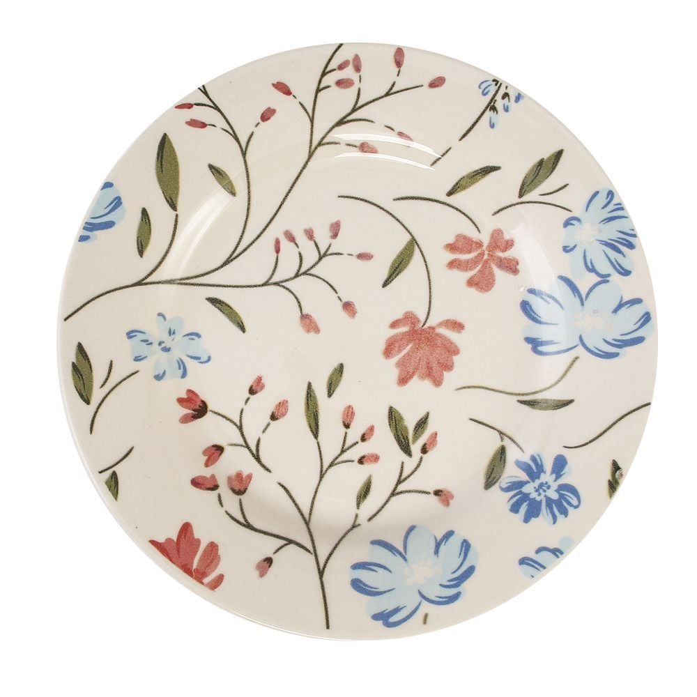 Prato Raso Mary Biona By Havan Casa 26Cm - Cerâmica Floral 