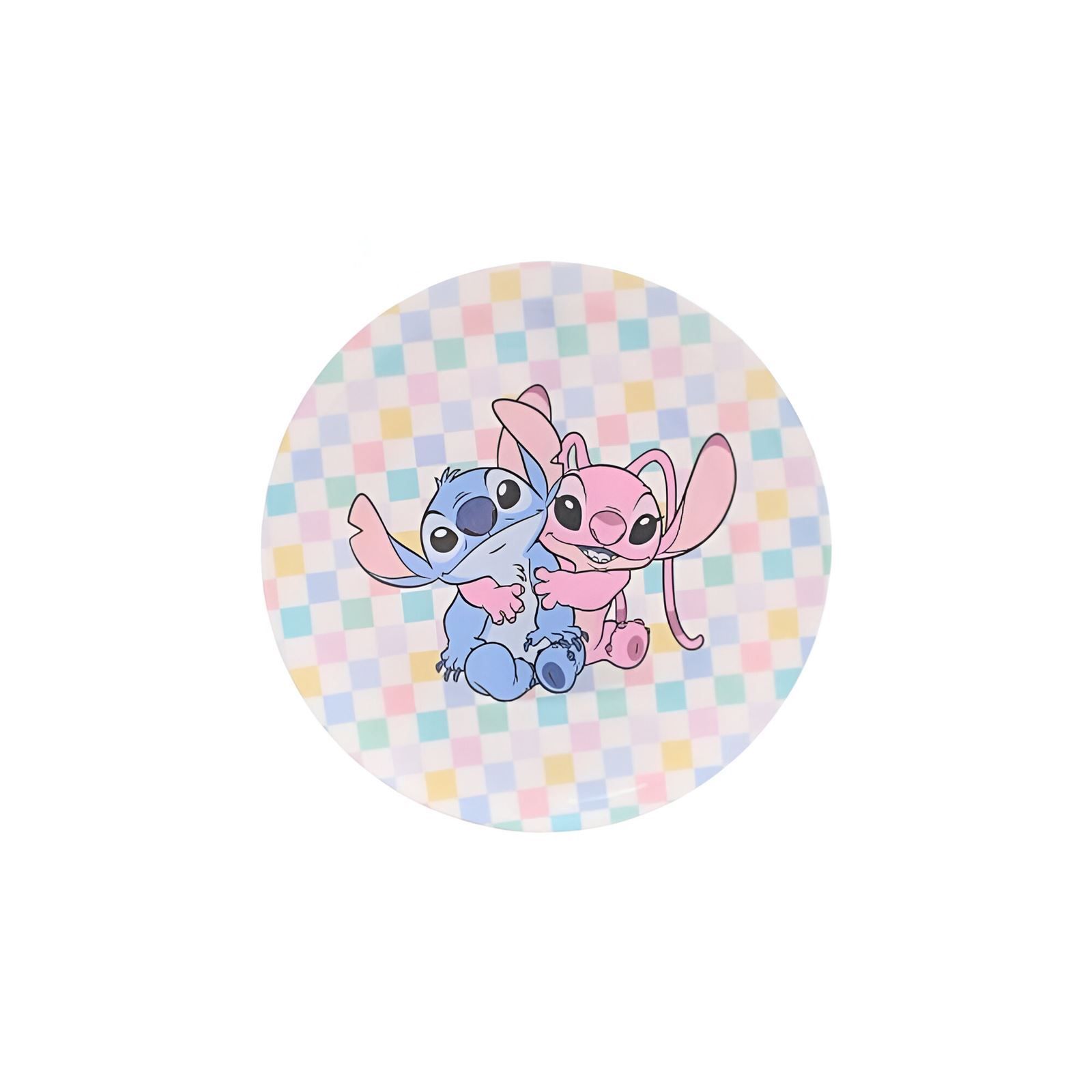 Prato Raso Melamina Disney 20,2Cm - Stitch e Angel