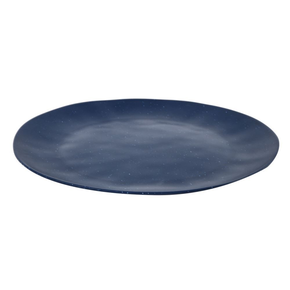 Prato Raso Melamina Organic Havan Casa 27,6 Cm - Azul e Branco