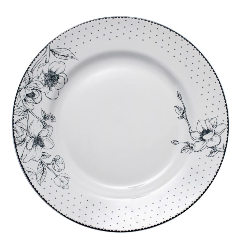 Prato Raso Porcelana Jasmine Havan Casa 27Cm - Estampado