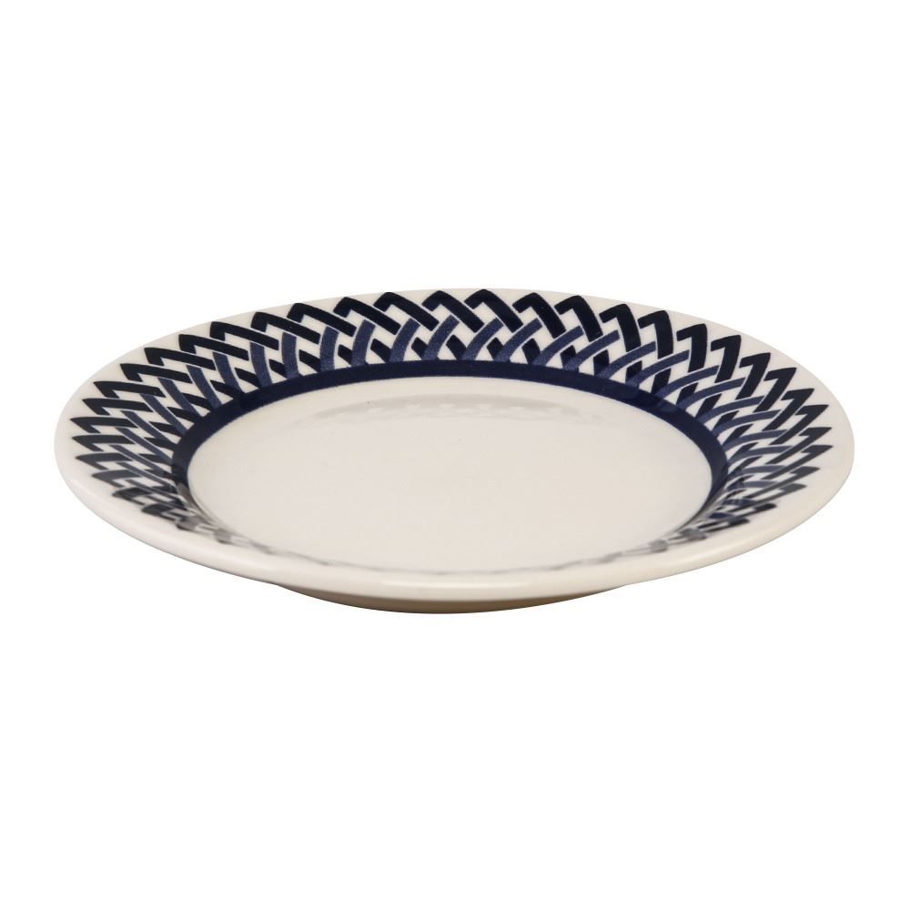 Prato De Sobremesa New Trama Blue Biona By Havan Casa 18Cm - Cerâmica
