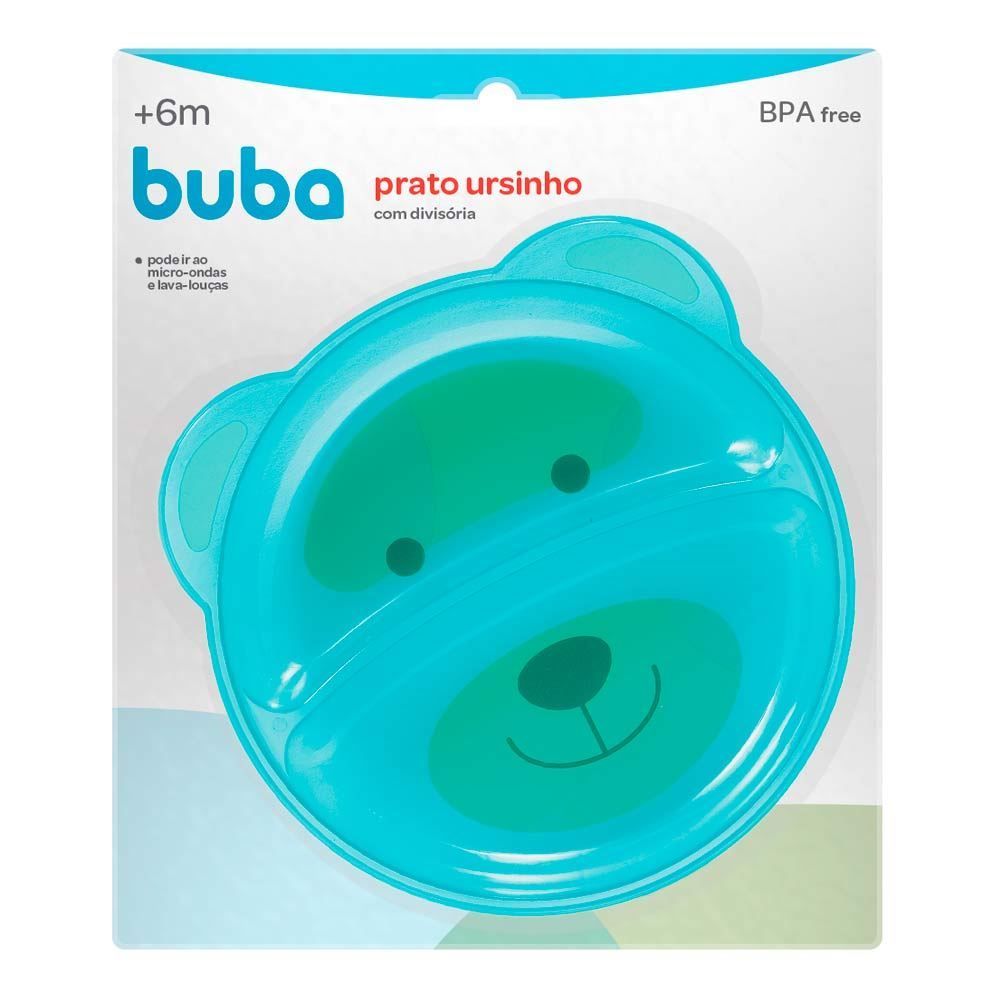 Prato Ursinho Com Divisoria - Azul