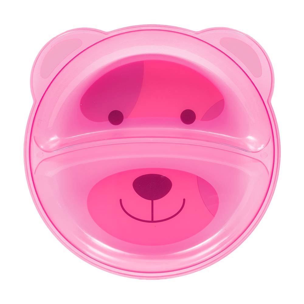 Prato Ursinho Com Divisoria - Rosa