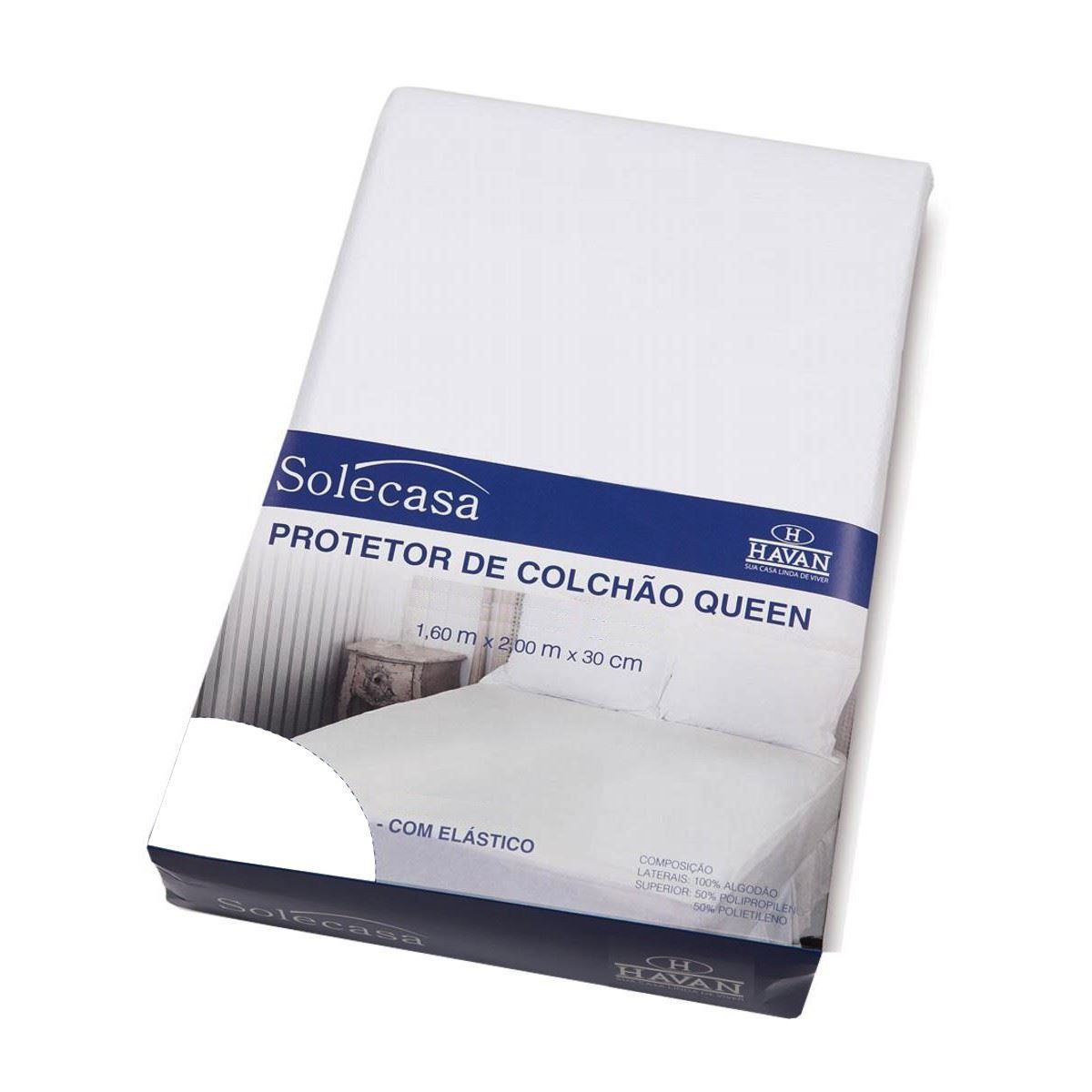 Protetor de Colchão com Elástico Queen Impermeável - Branco