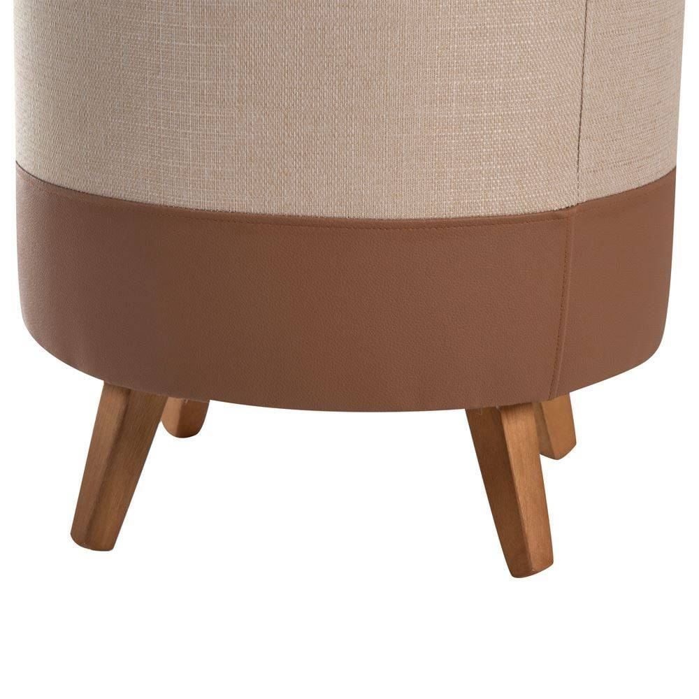 Puff Decorativo Barcelona Havan Casa - Bege/Marrom