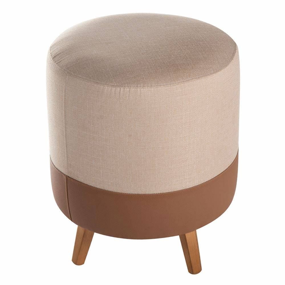 Puff Decorativo Barcelona Havan Casa - Bege/Marrom