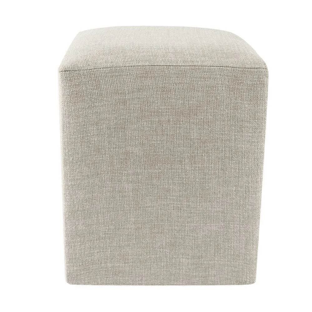 Puff Quadrado Decorativo Linho Havan Casa - Linho Off