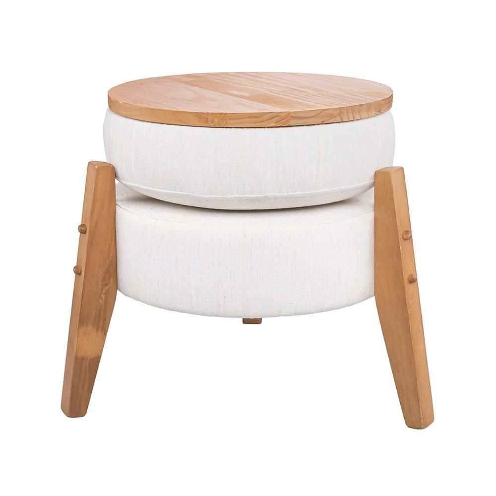 Puff Multiuso Jakarta 39X41 cm Havan Casa - Off White