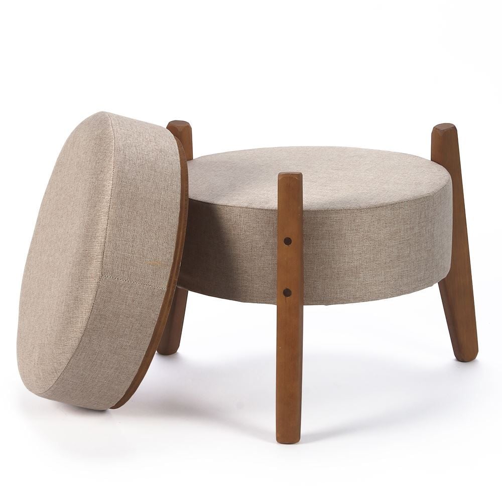 Puff Multiuso Jakarta 39X41 cm Havan Casa - Taupe