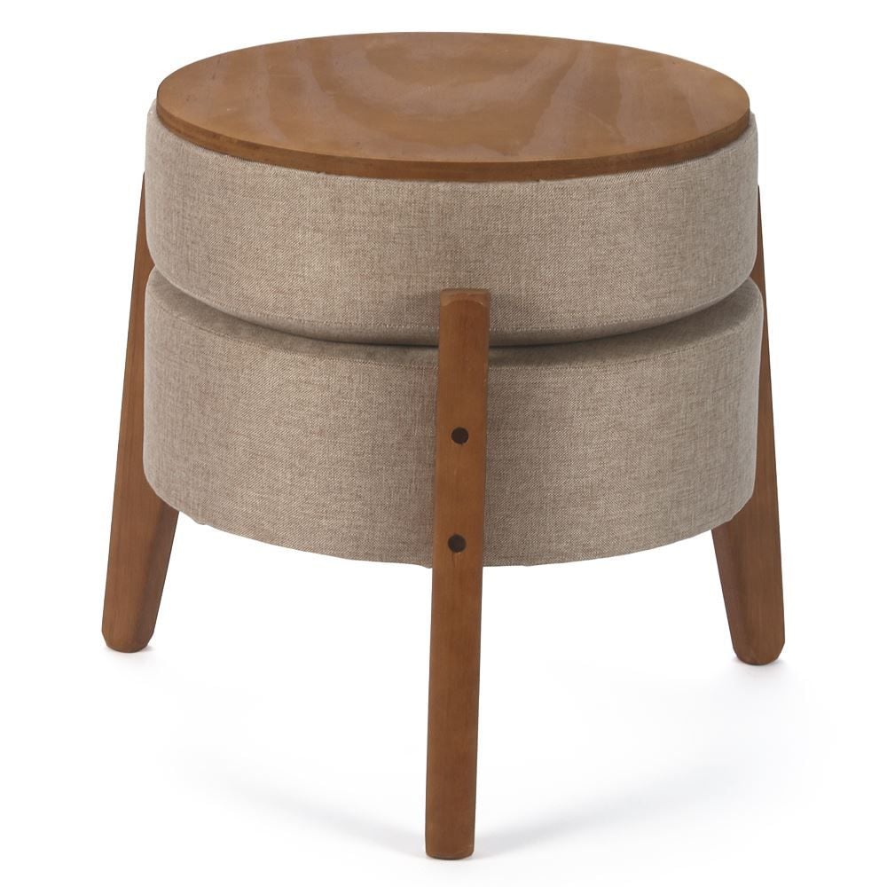 Puff Multiuso Jakarta 39X41 cm Havan Casa - Taupe