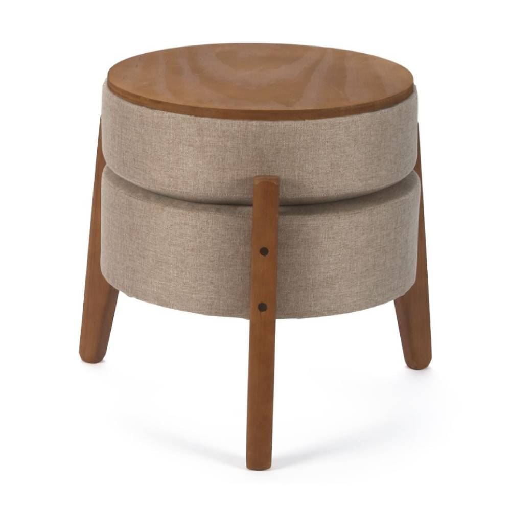 Puff Multiuso Jakarta 39X41 cm Havan Casa - Taupe