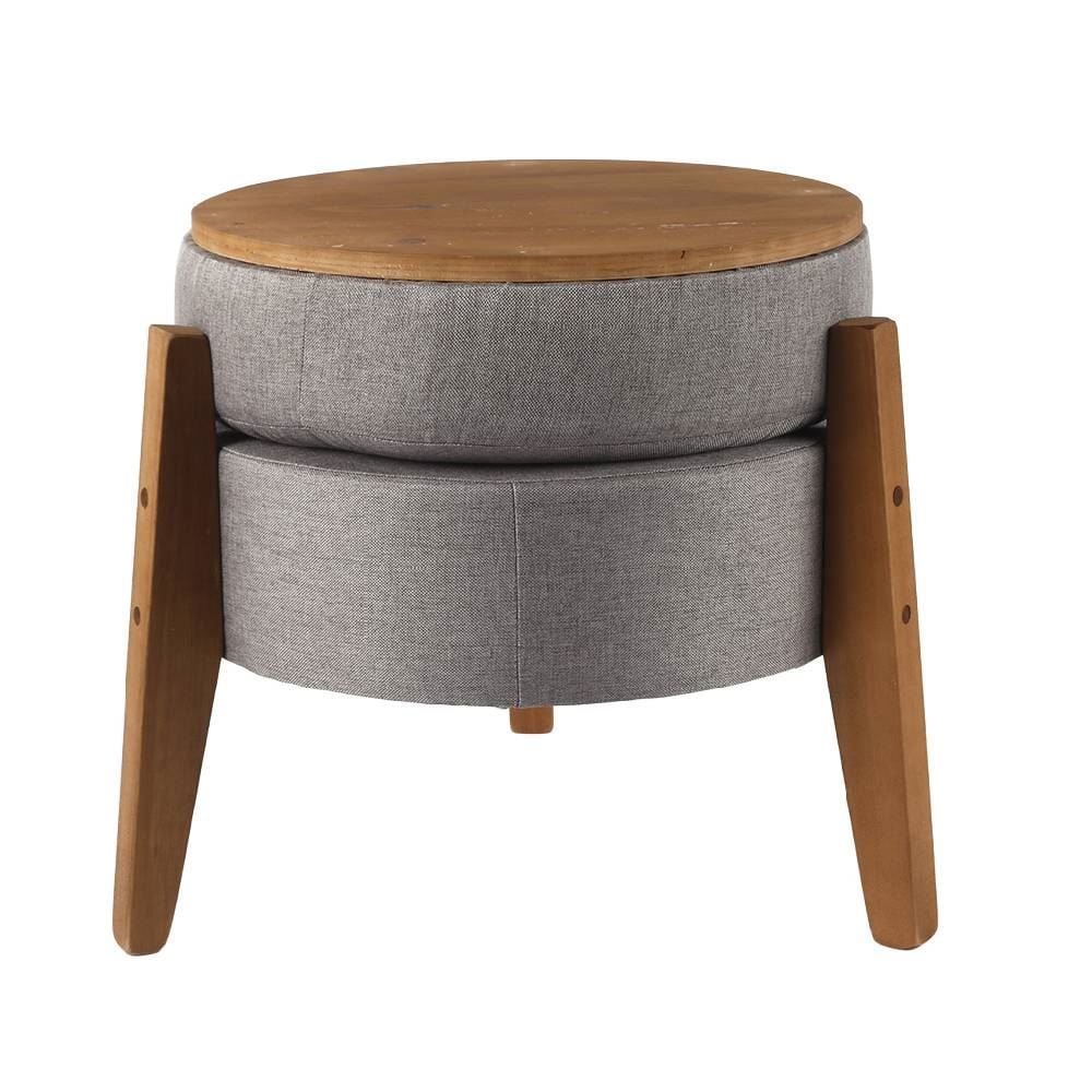 Puff Multiuso Jakarta 39X41 cm Havan Casa - Cinza