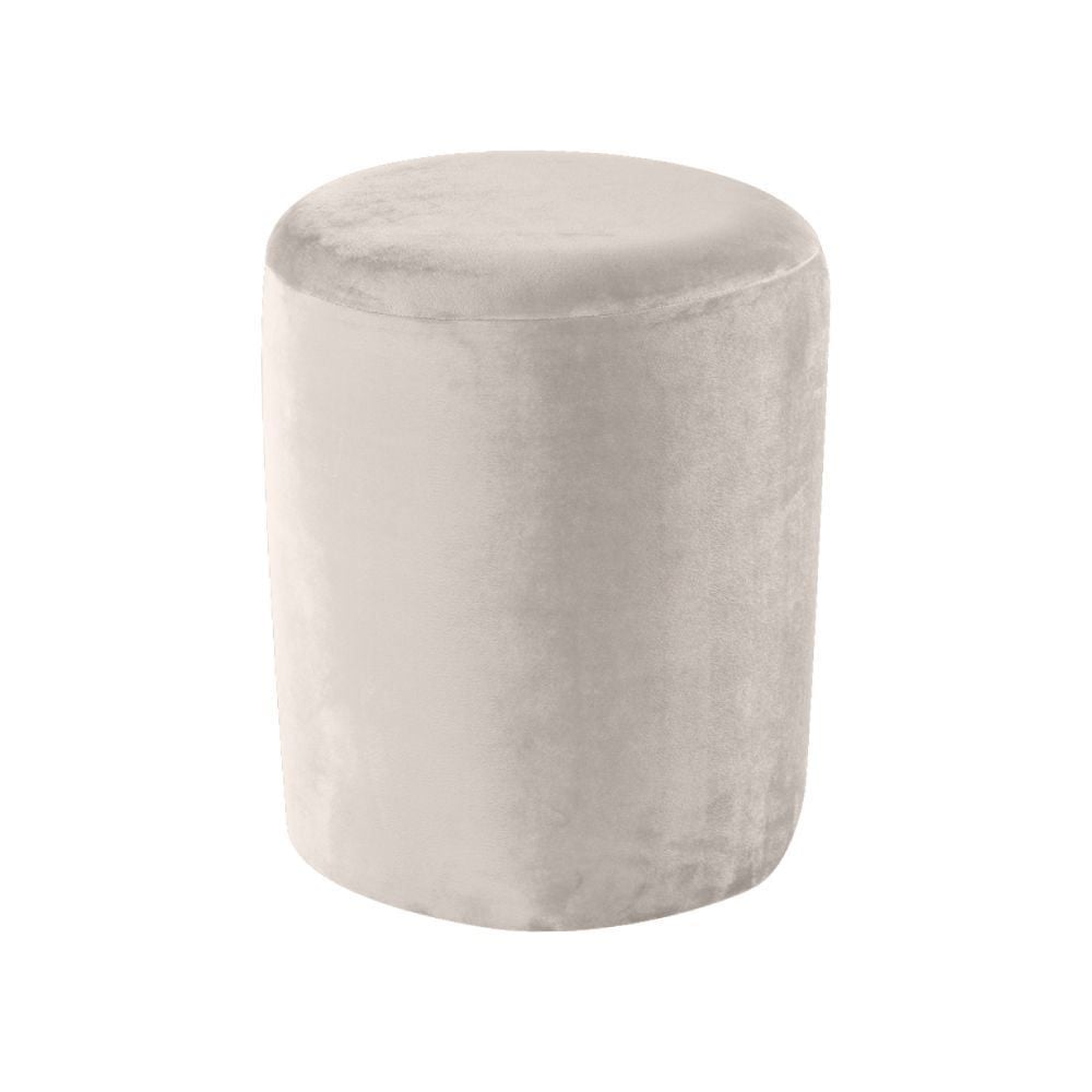 Puff Redondo Veludo 42 Cm Havan Casa - Champagne