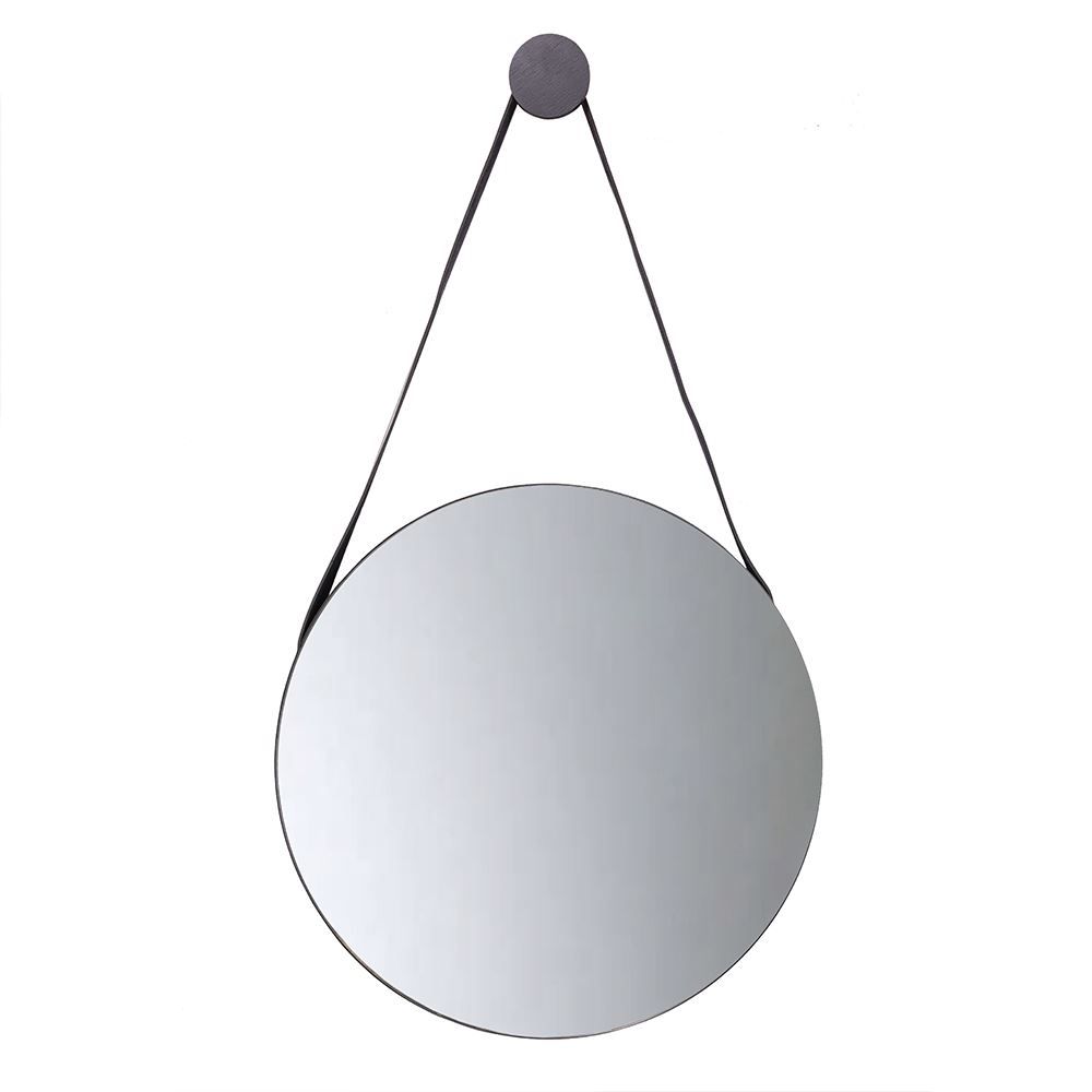 Quadro De Espelho Com Alça De Couro Havan Casa 40Cm - Preto