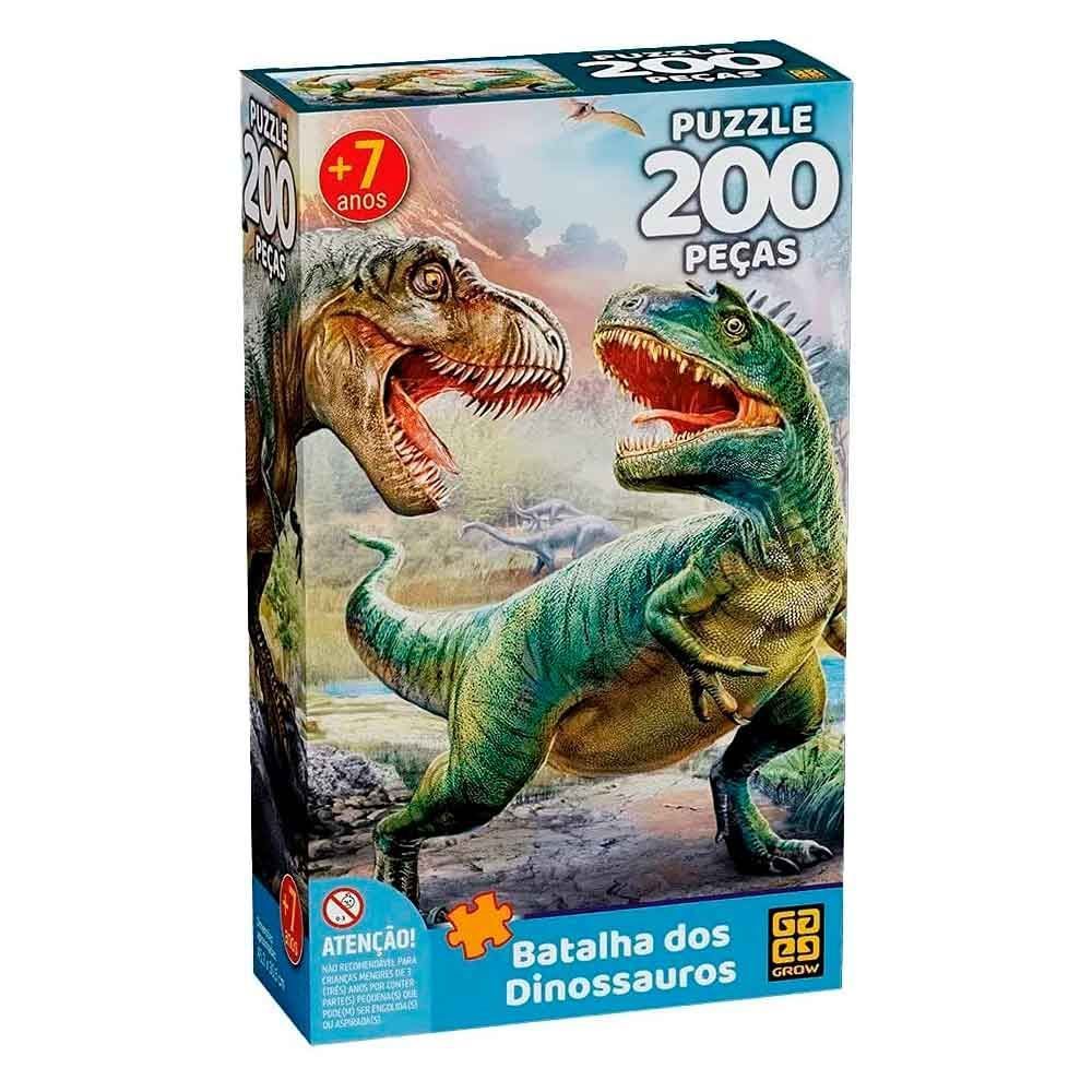 Quebra-Cabeça Batalha Dos Dinossauros Puzzle 200 Peças Grow - 04044