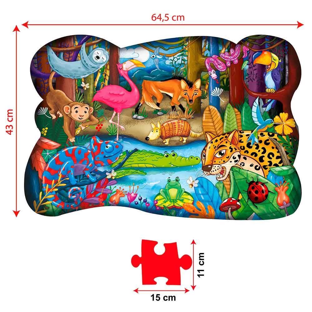 Quebra-Cabeça Gigante Aventura Na Floresta 28 Peças Pais & Filhos Gala - 10795