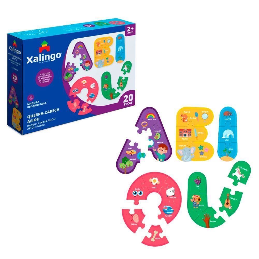 Quebra Cabeça Letras Aeiou 20 Peças Xalingo - 17809