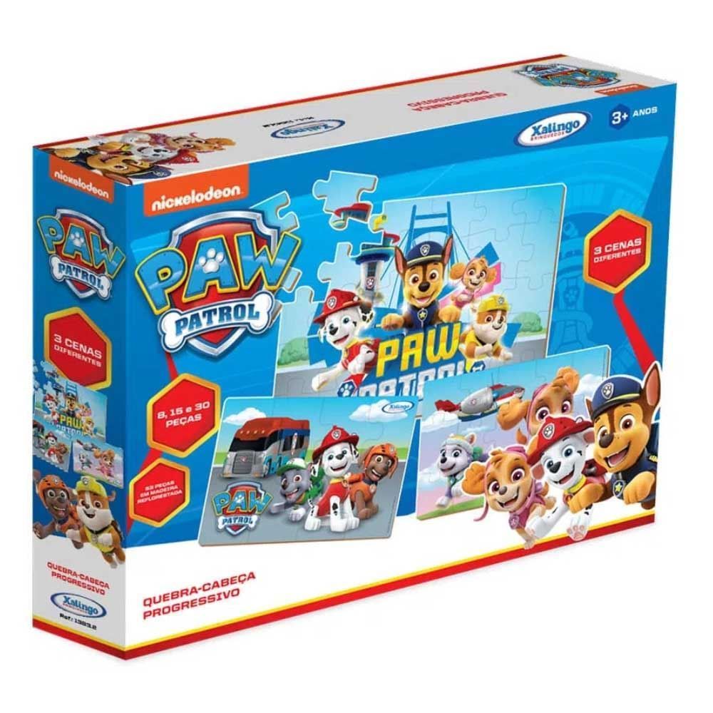 Quebra-Cabeça Progressivo Patrulha Canina 53 Peças Xalingo - 13832