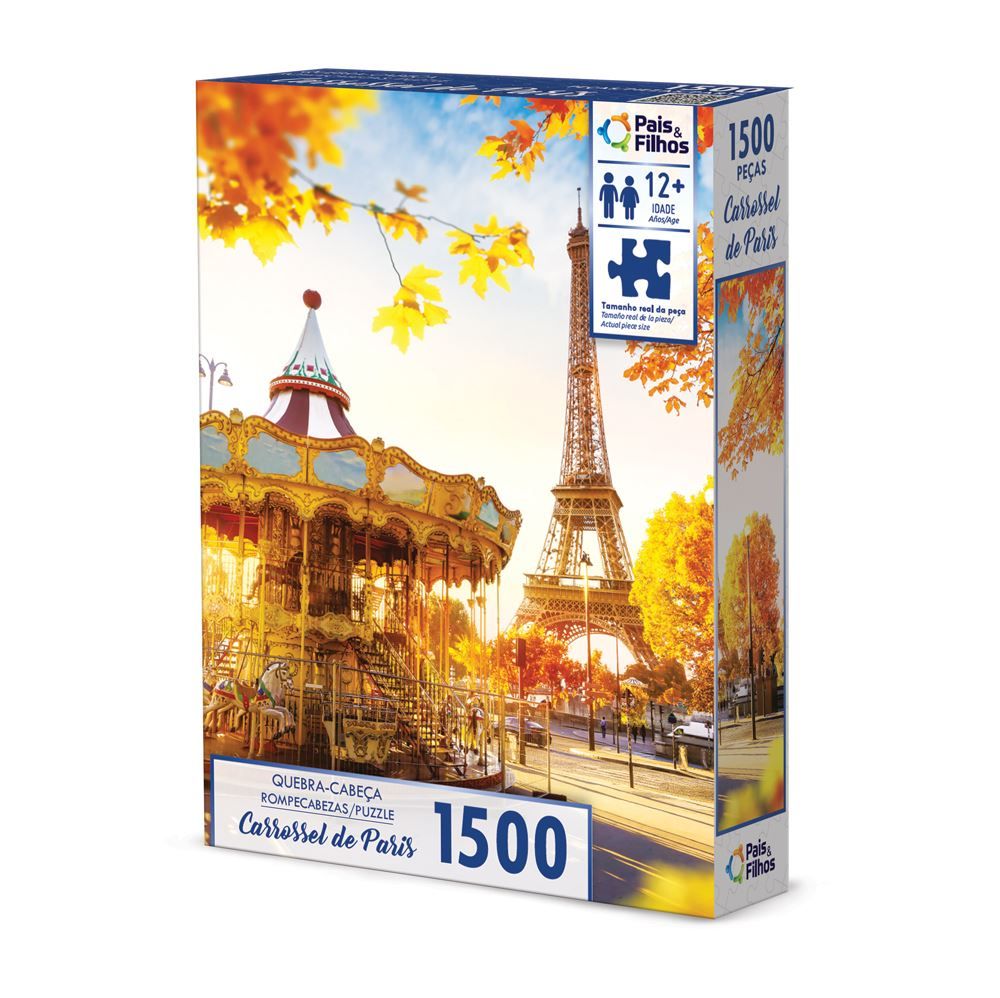 Quebra-Cabeça Carrosel De Paris 1500 Pcs Pais & Filhos - 79247