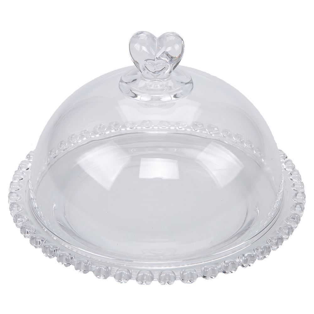 Queijeira Com Tampa Coração Lyor 19,5Cm - Cristal