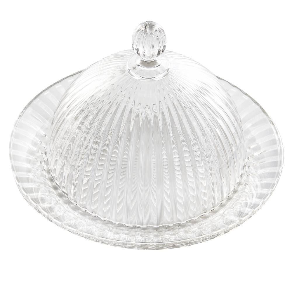 Queijeira Com Tampa De Vidro Romeu E Julieta Hauskraft 20 Cm - Transparente