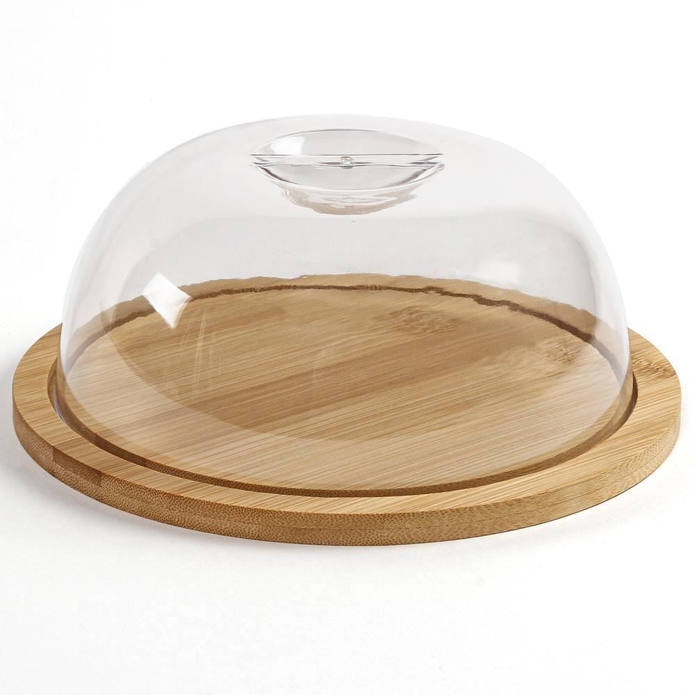 Queijeira Com Tampa Ecokitchen Mimo Style 19Cm - Bambu e Transparente