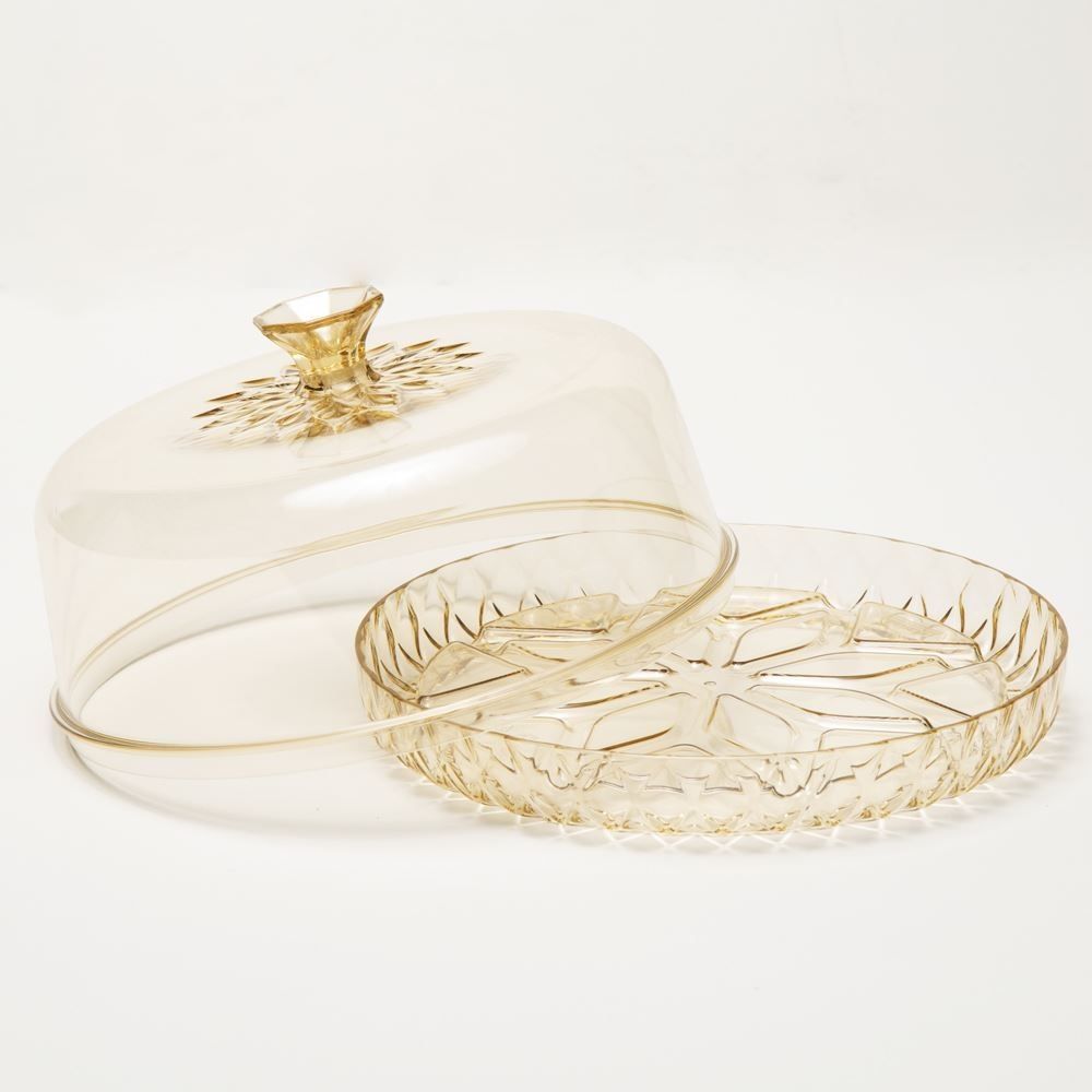 Queijeira Com Tampa Plasútil Glamour 18Cm - Âmbar 