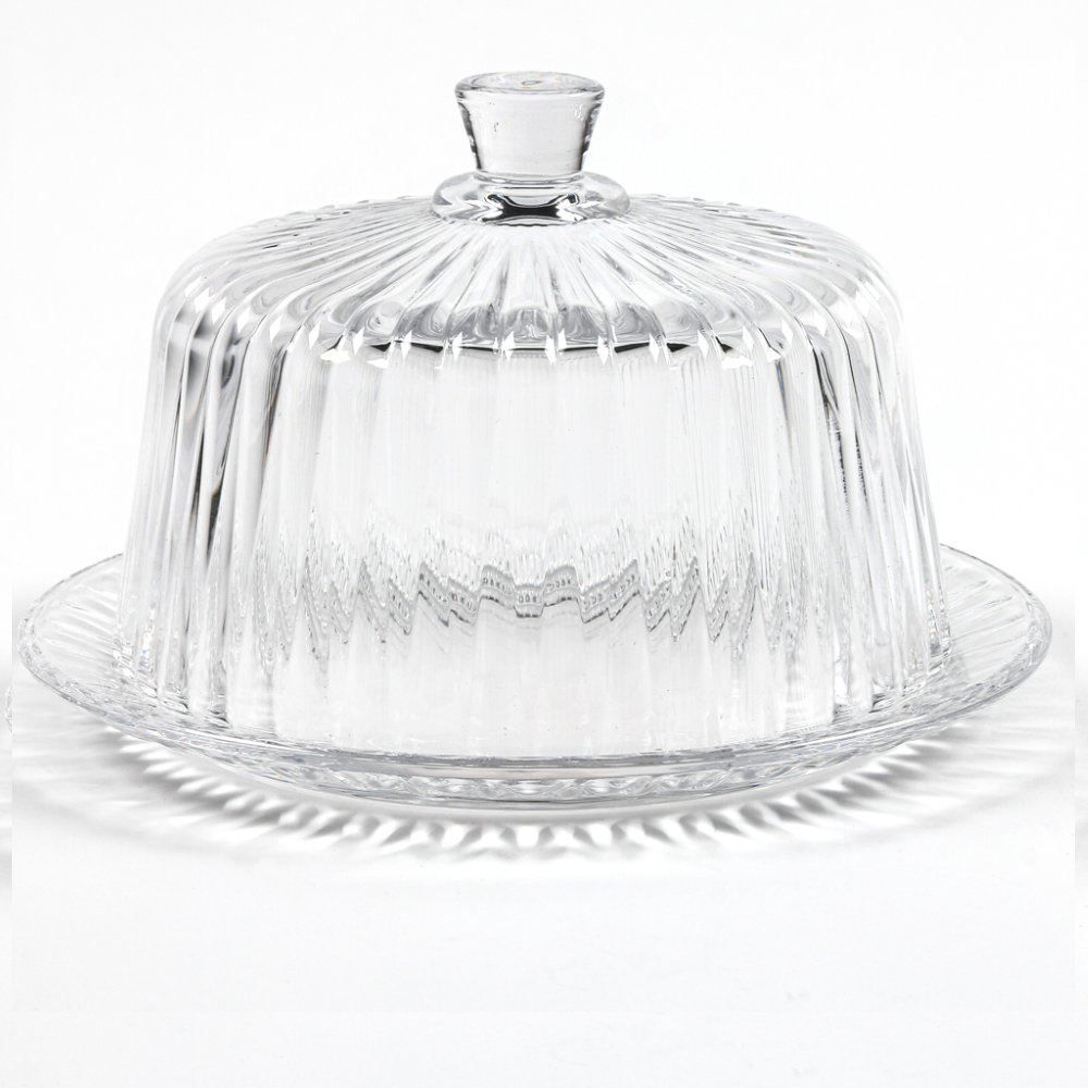 Queijeira De Vidro Com Tampa Radial Lyor 19,5Cm - Transparente