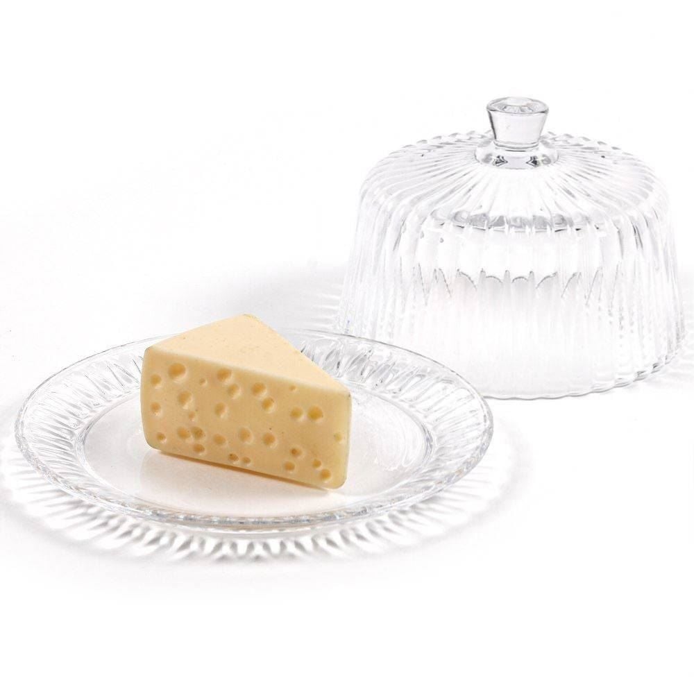 Queijeira de Vidro com Tampa Radial Lyor 19,5Cm - Transparente