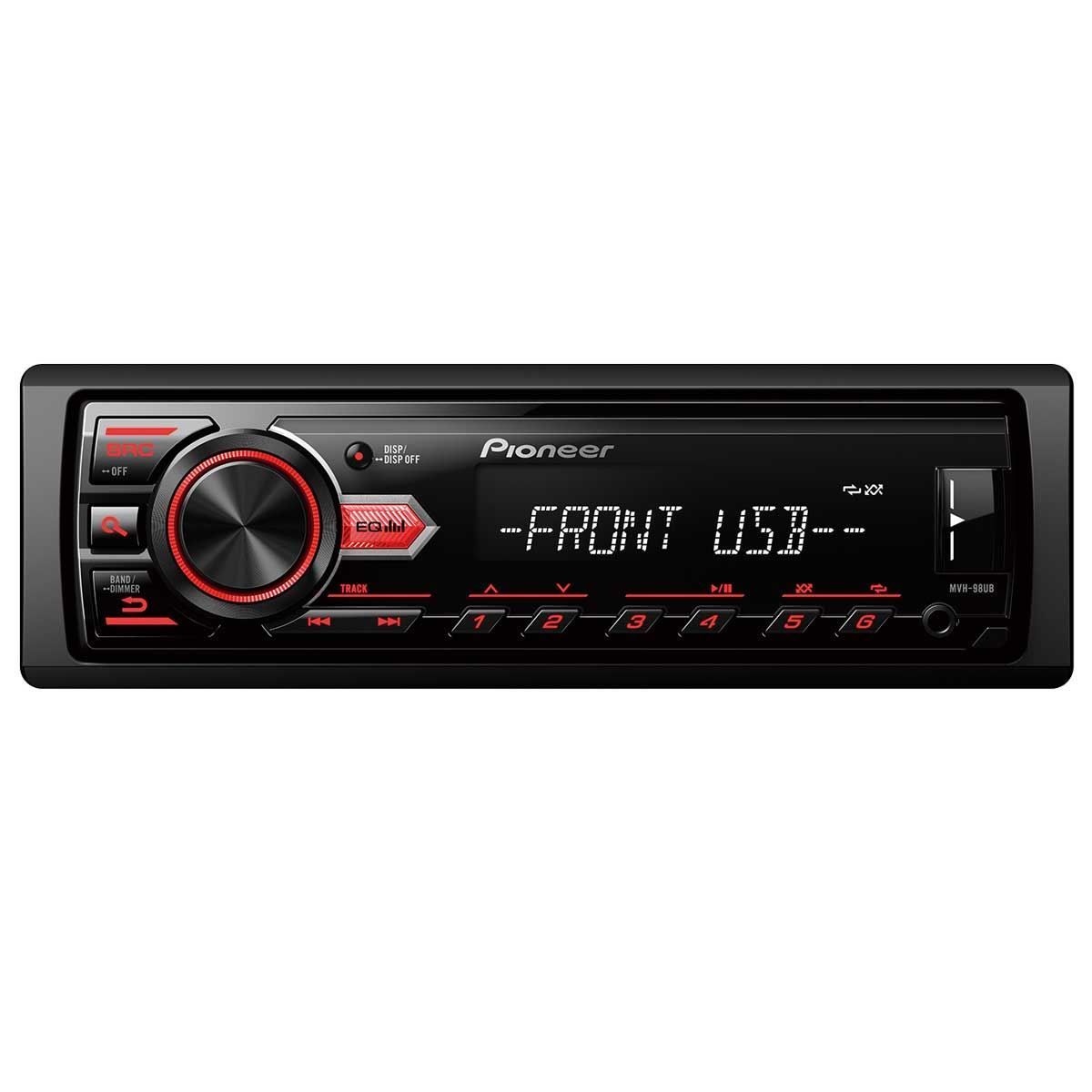 Rádio Automotivo Mp3 Player Receiver Com Usb Mvh-98Ub Pioneer - 1 DIN