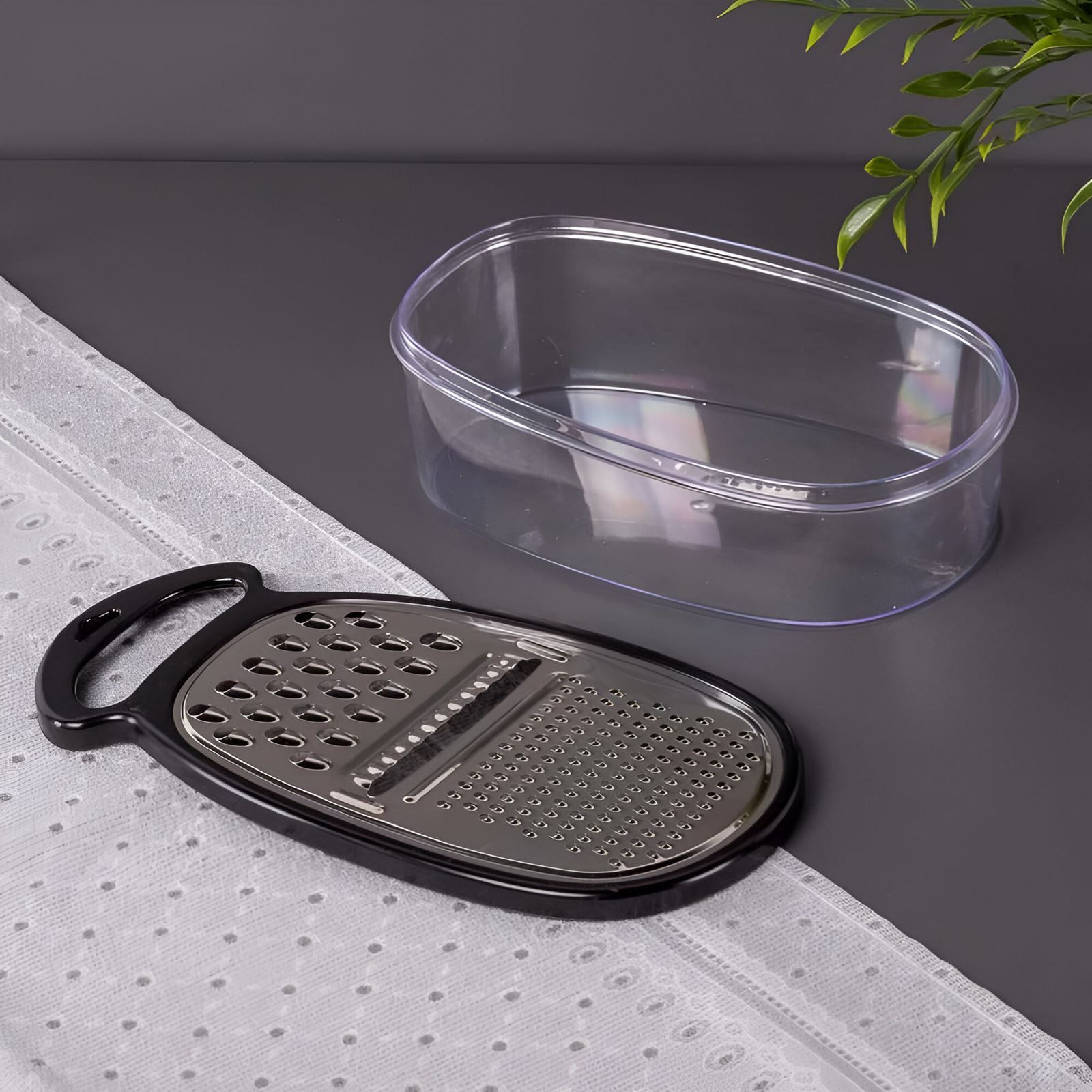 Ralador Com Pote Coletor Oval Inox Havan Casa - Preto