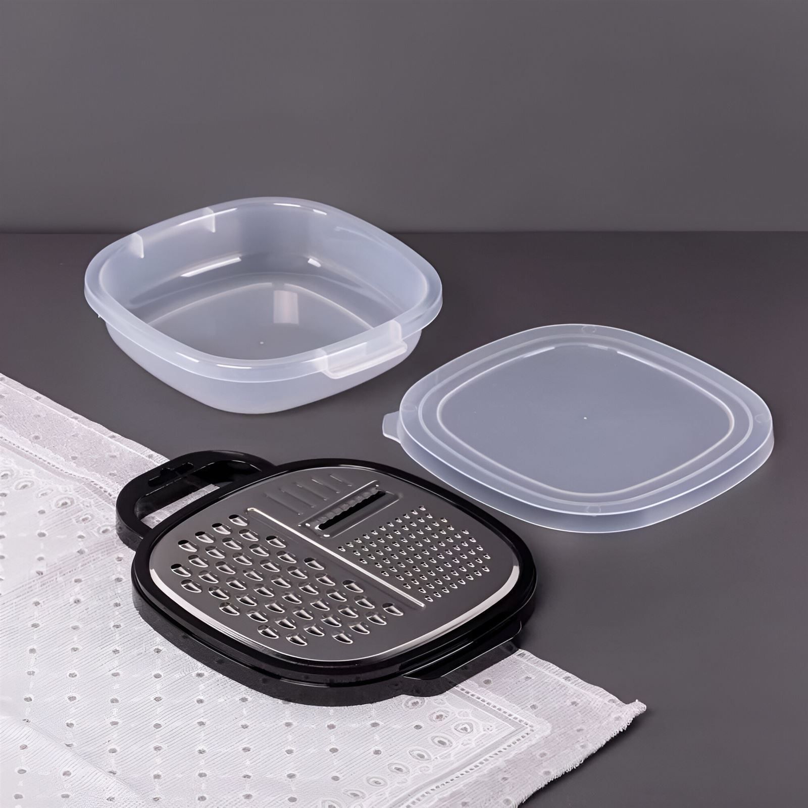 Ralador Quadrado Com Pote Coletor Inox Havan Casa - Preto