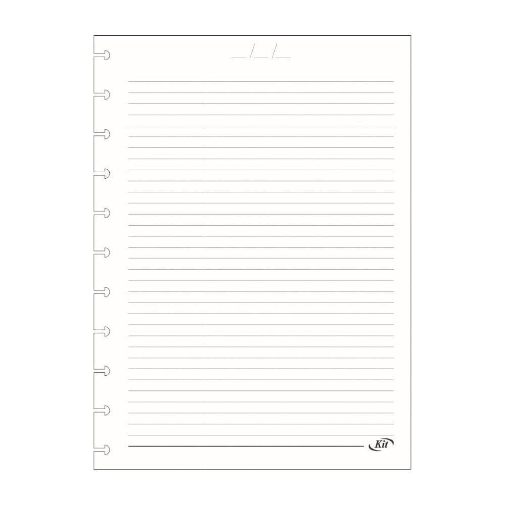 Refil Folhas Kitdisc Branco com 50 Folhas Kit Style - 739607