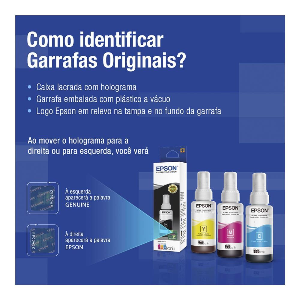 Refil Garrafa De Tinta 65Ml Amarelo Epson - T544
