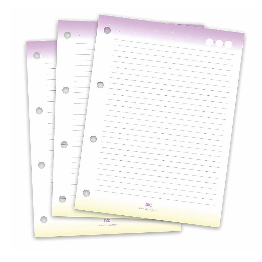 Refil para Fichário Colegial 96 Folhas Rosa e Verde Dac - 1843RE-H