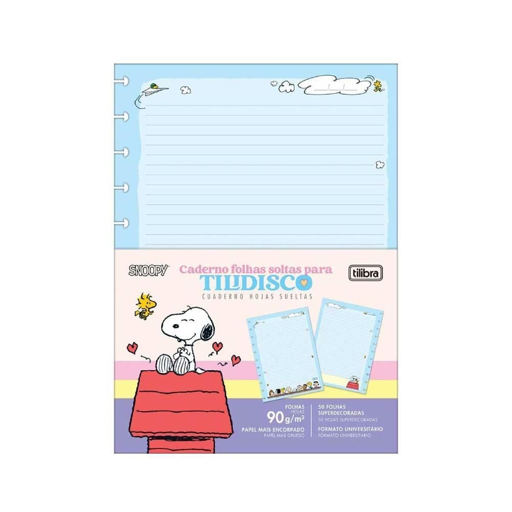 Refil Para Tilidisco Universitário Snoopy 50 Folhas Tilibra - 90g