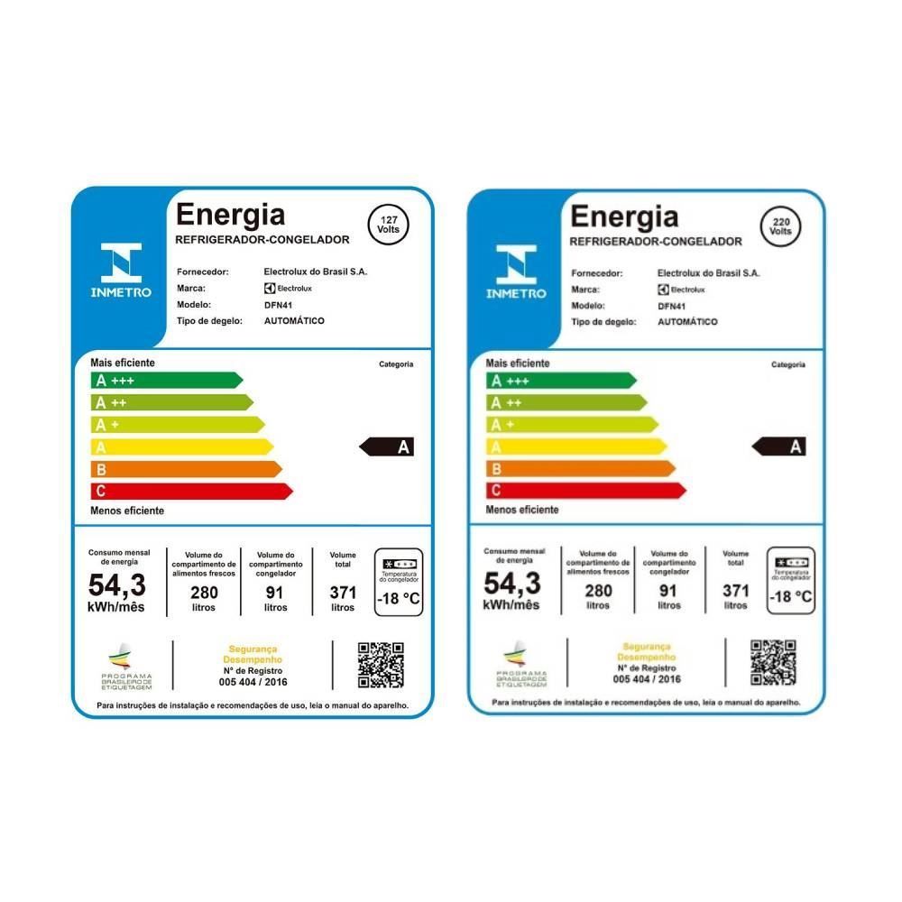 Refrigerador Geladeira Electrolux Frost Free Branca 371L DFN41