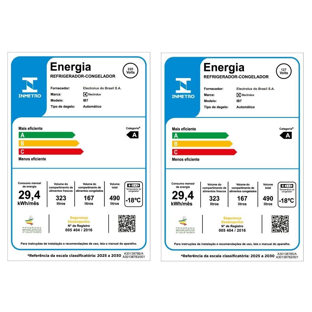 Refrigerador Geladeira Electrolux Frost Free 490 Litros IB7