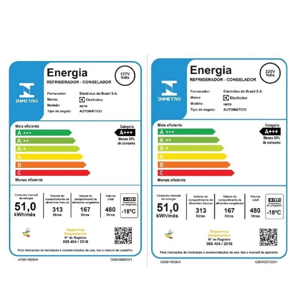 Refrigerador Geladeira Electrolux Inox Frost Free 480 Litros IM7B