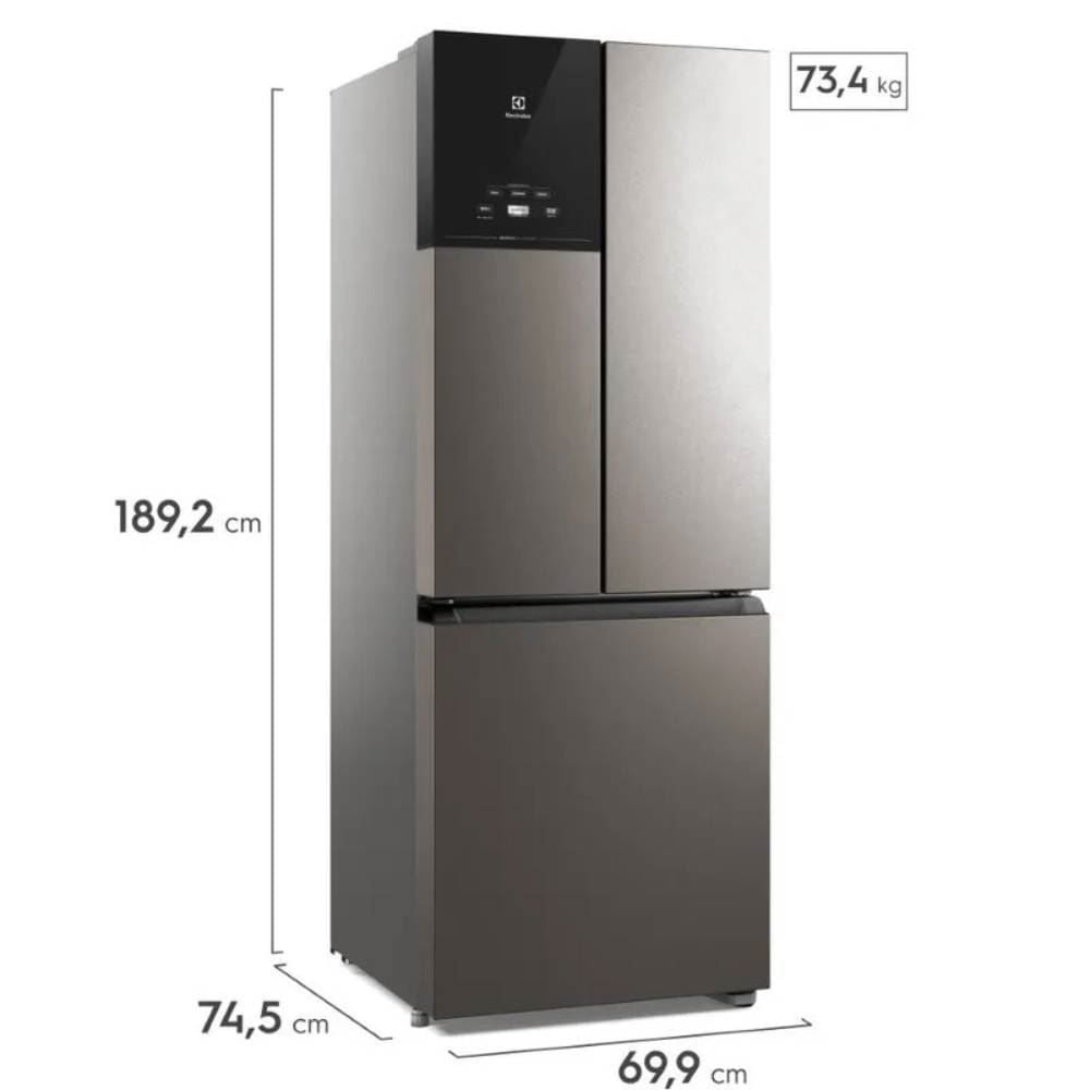 Refrigerador Geladeira Electrolux Inox Look Frost Free 480 Litros IM7S