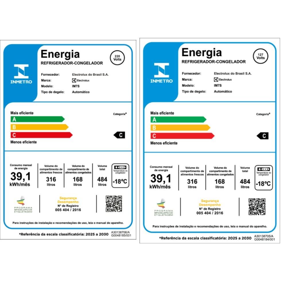 Refrigerador Geladeira Electrolux Inox Look Frost Free 484 Litros IM7S